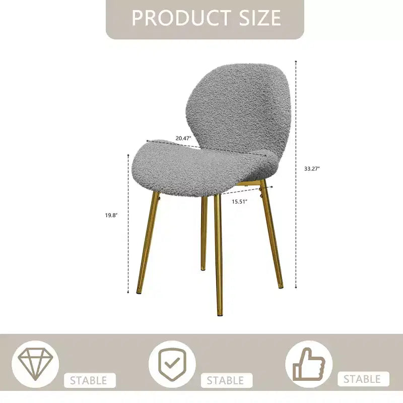 Modern Dining Chair with Metal Legs