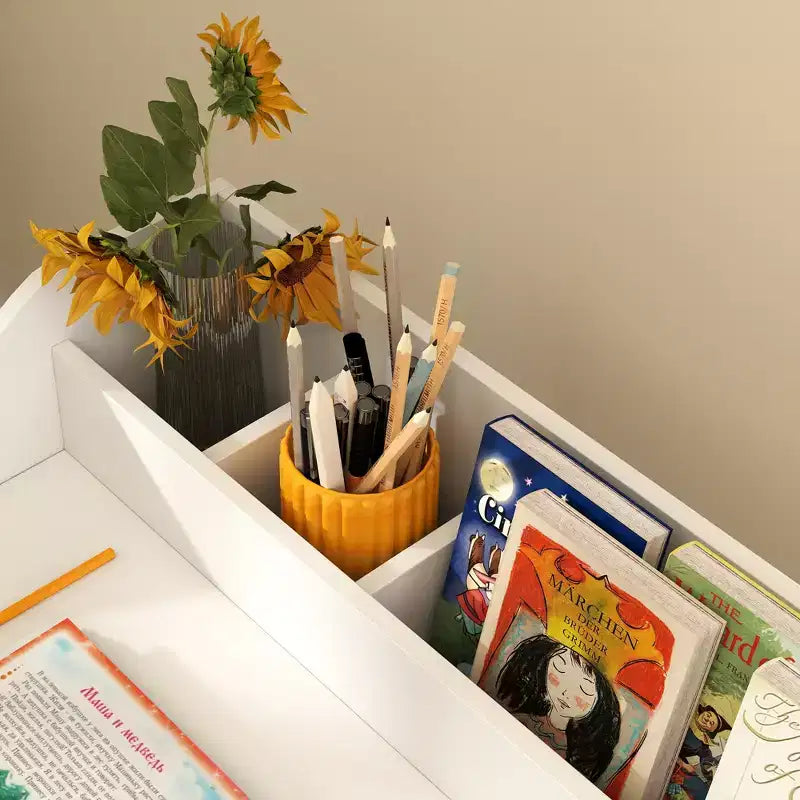 Kids Study Desk with Storage Shelves, Children Writing Table for Bedroom & Study Room, 3-9 Years Old