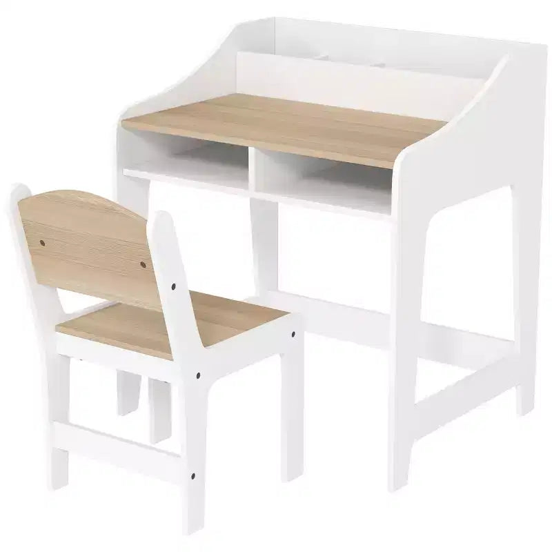 Kids Study Desk with Storage Shelves, Children Writing Table for Bedroom & Study Room, 3-9 Years Old