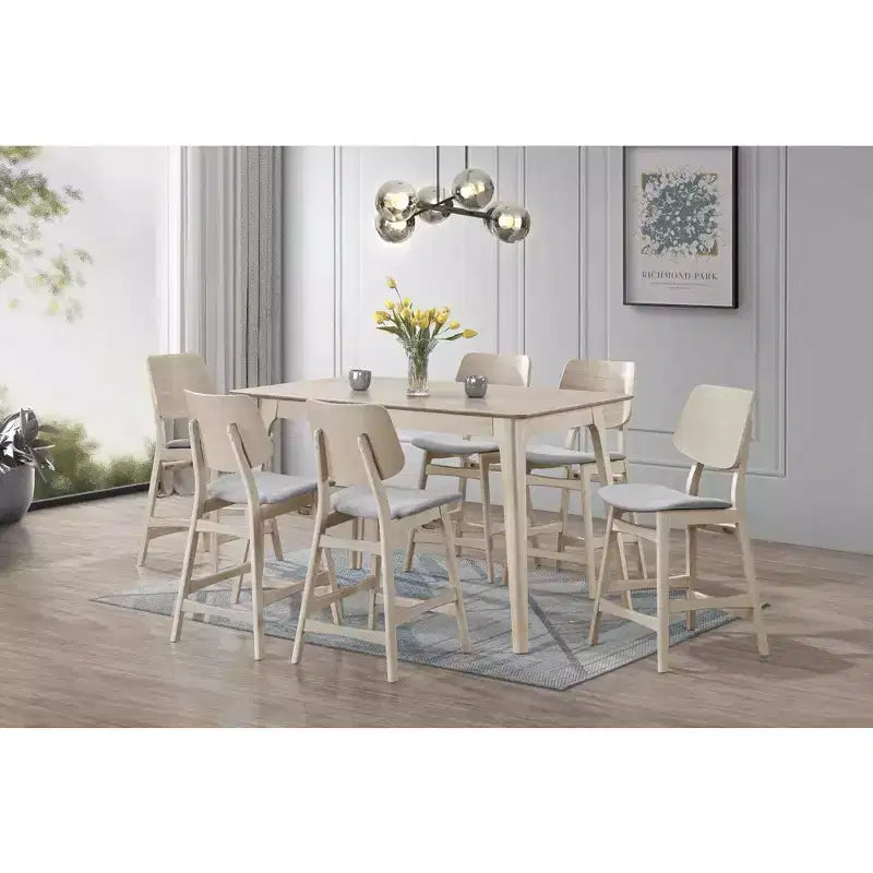 Wood Counter Dining Table in White Ash