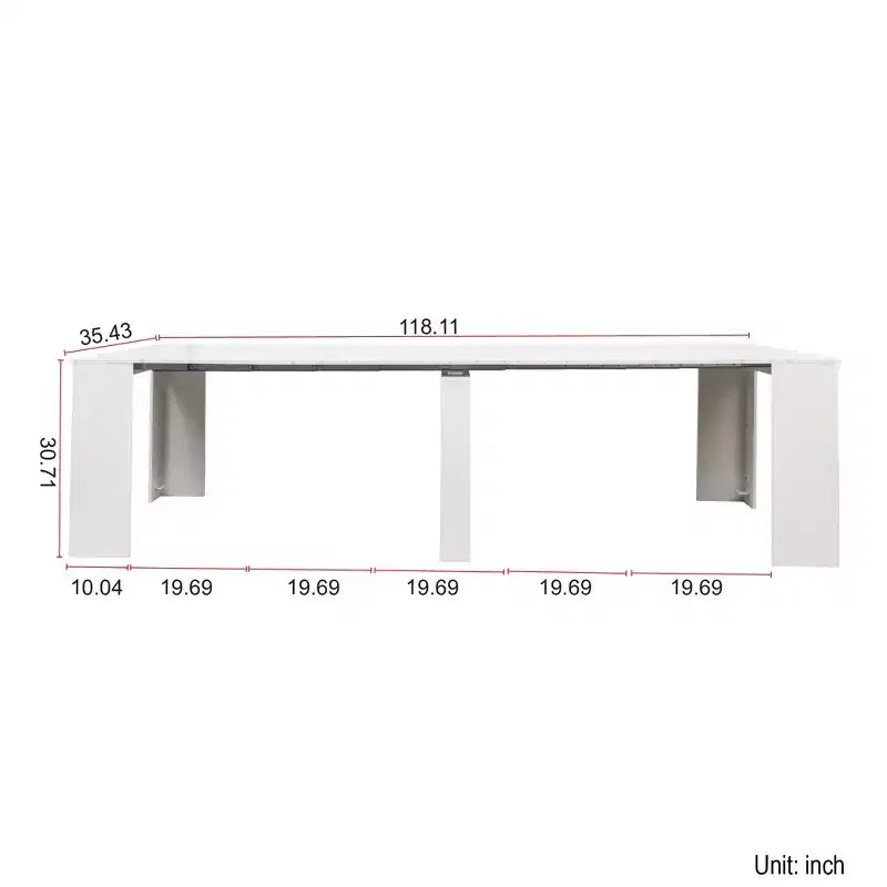 118.11 Large Multi-functional Extendable Console Table, Dining Table for 5-8 Peoples