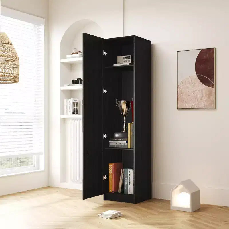 Tall 3-Tier Stackable Wall Mounted Storage Cabinet With Adjustable Shelves