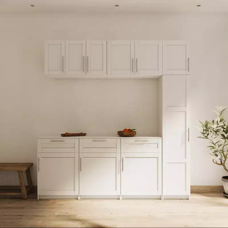 Tall 3-Tier Stackable Wall Mounted Storage Cabinet With Adjustable Shelves