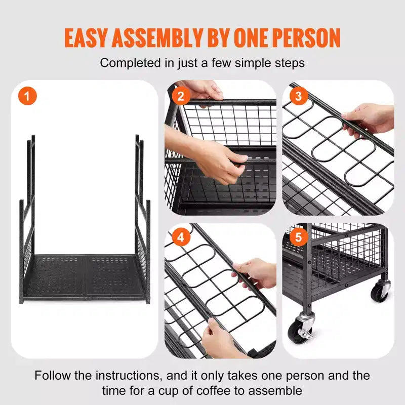 Garden Tool Organizer, 16 Slots with Hooks, Yard Tool Tower Rack with Wheels for Garage Organization and Storage, Hold Long-Handled Tool/Rake