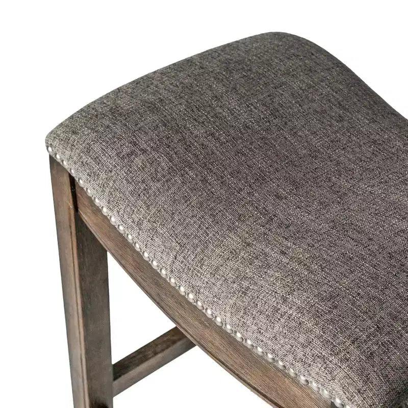 Backless Saddle Counter Stool with Fabric Upholstery 26