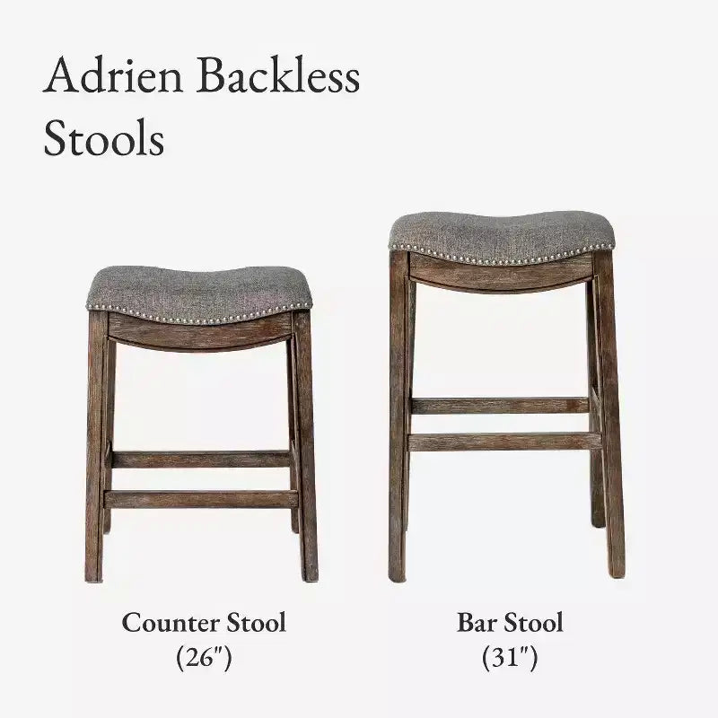 Backless Saddle Counter Stool with Fabric Upholstery 26