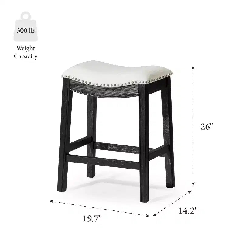 Backless Saddle Counter Stool with Fabric Upholstery 26