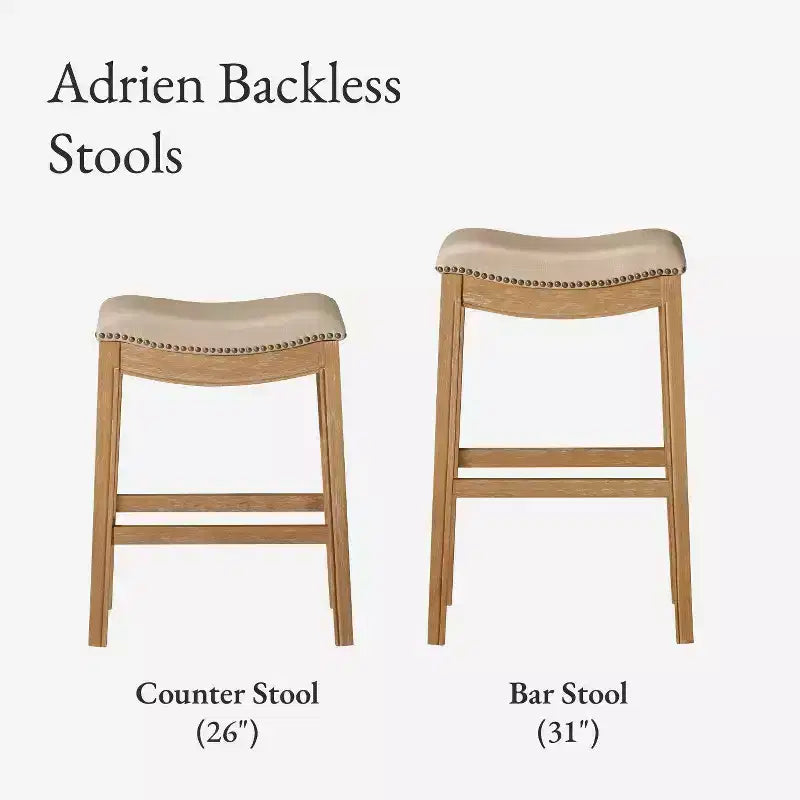 Backless Saddle Counter Stool with Fabric Upholstery 26