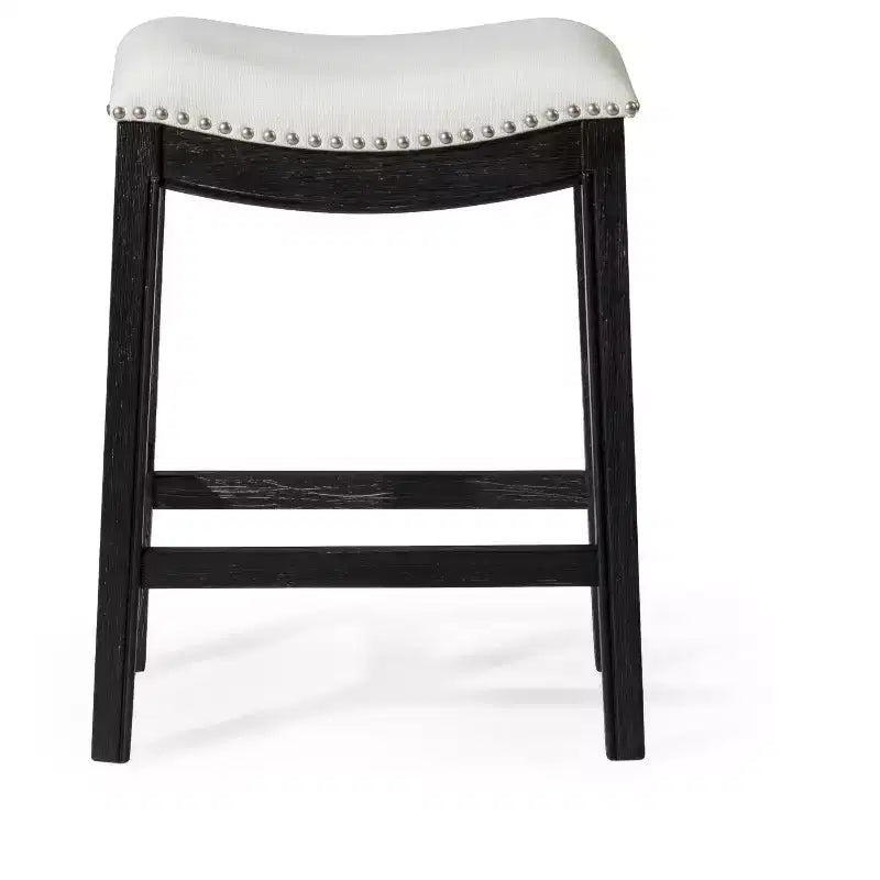 Backless Saddle Counter Stool with Fabric Upholstery 26