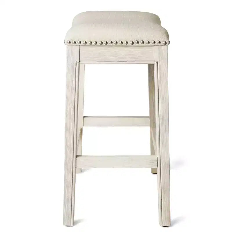 Backless Saddle Counter Stool with Fabric Upholstery 26