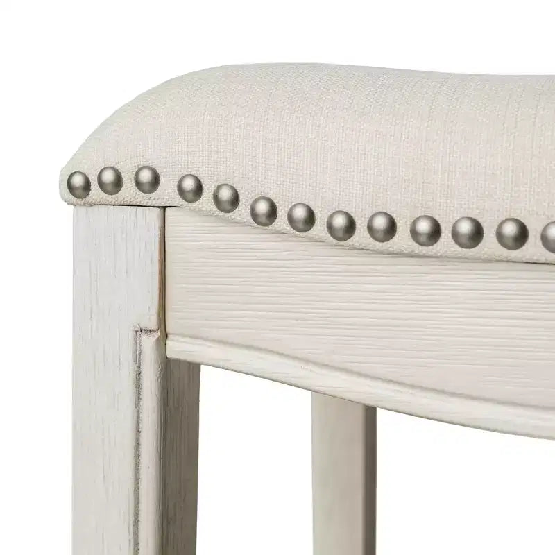 Backless Saddle Counter Stool with Fabric Upholstery 26