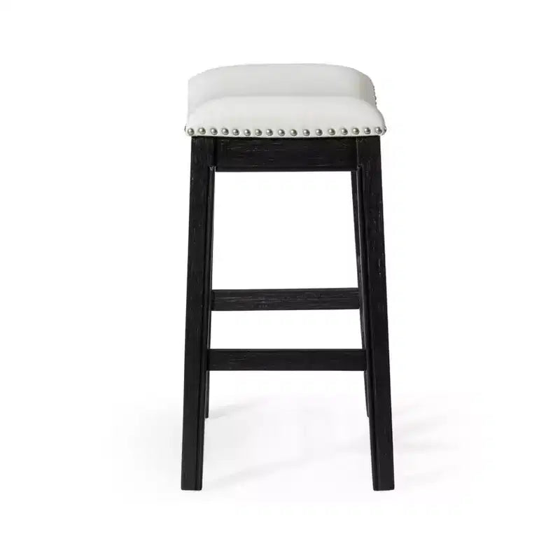 Backless Saddle Counter Stool with Fabric Upholstery 26