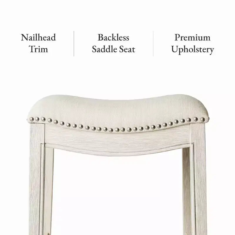 Backless Saddle Counter Stool with Fabric Upholstery 26
