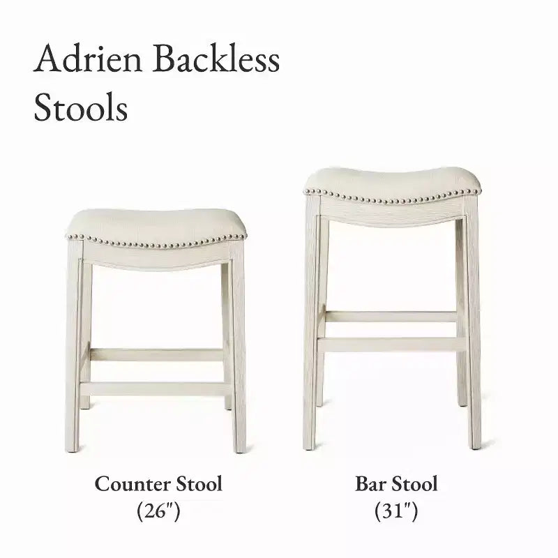 Backless Saddle Counter Stool with Fabric Upholstery 26