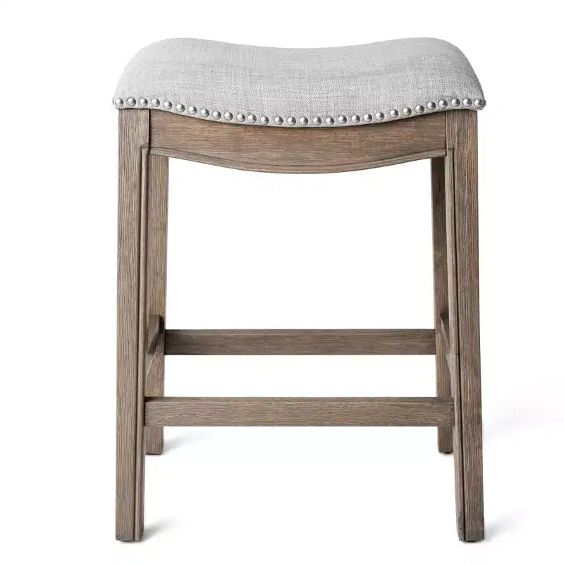 Backless Saddle Counter Stool with Fabric Upholstery 26