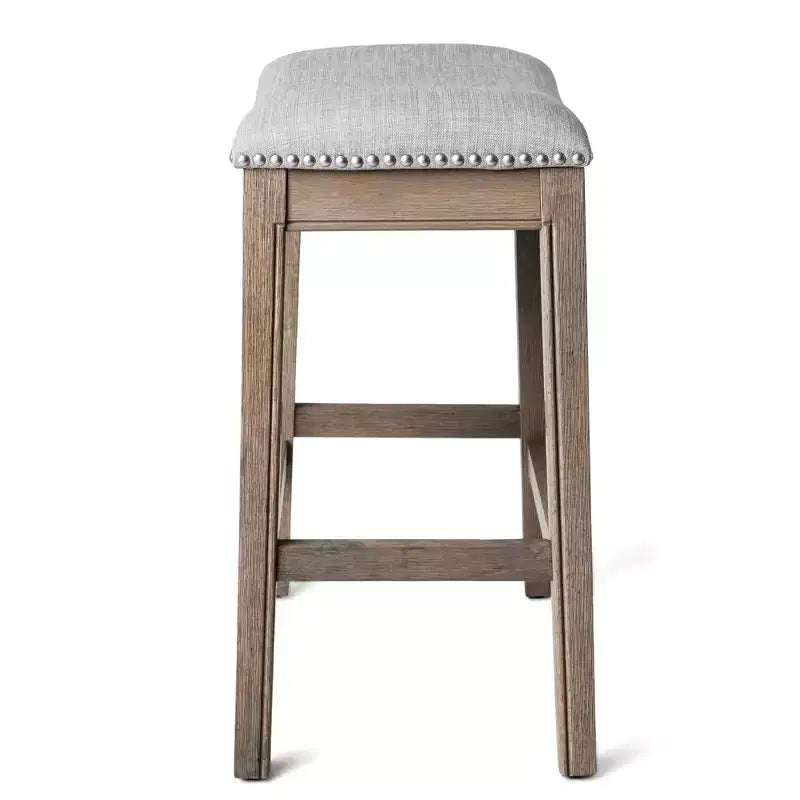 Backless Saddle Counter Stool with Fabric Upholstery 26