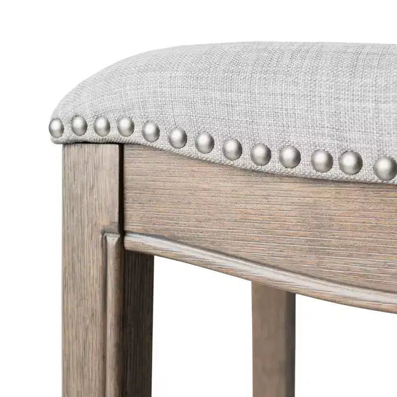 Backless Saddle Counter Stool with Fabric Upholstery 26