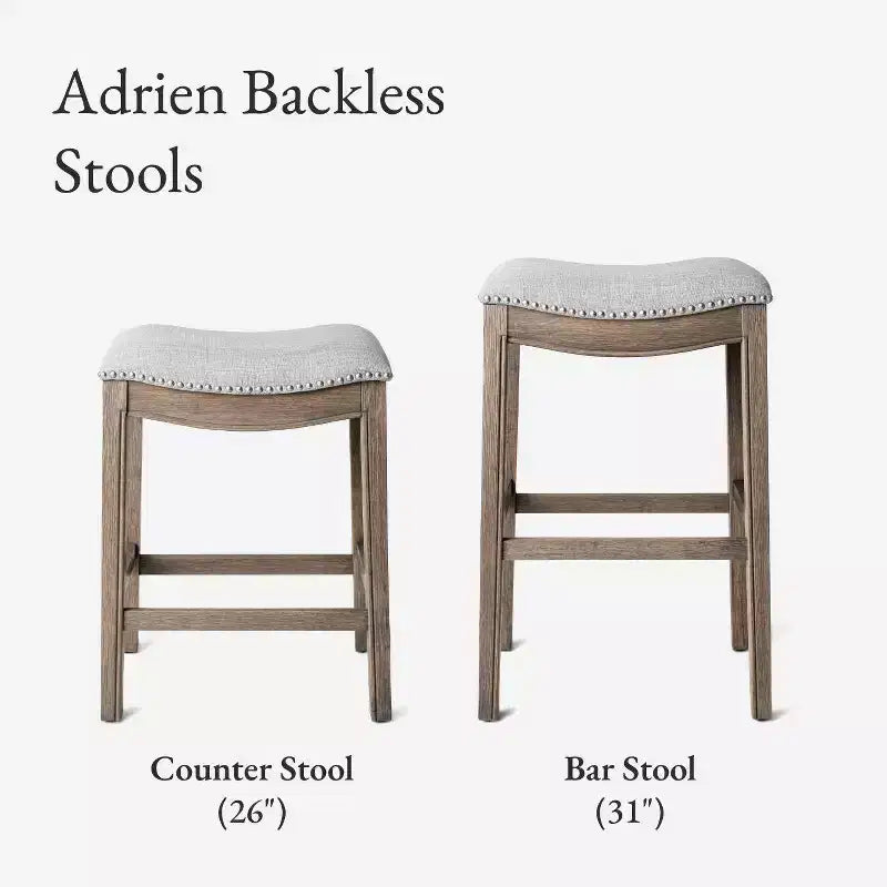 Backless Saddle Counter Stool with Fabric Upholstery 26