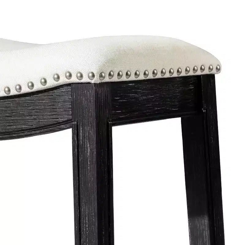 Backless Saddle Counter Stool with Fabric Upholstery 26