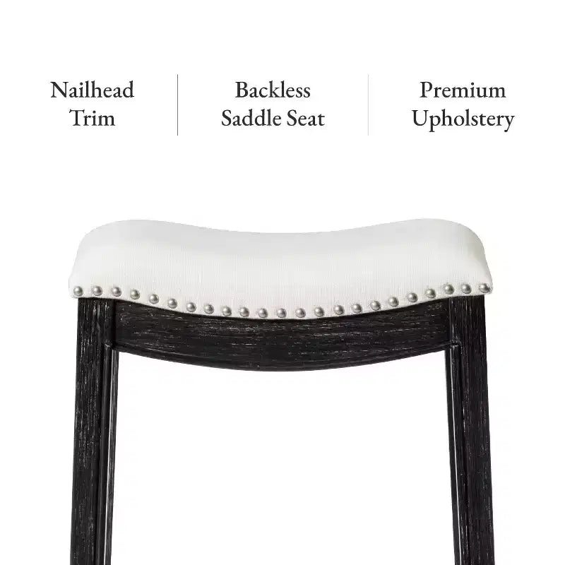 Backless Saddle Counter Stool with Fabric Upholstery 26