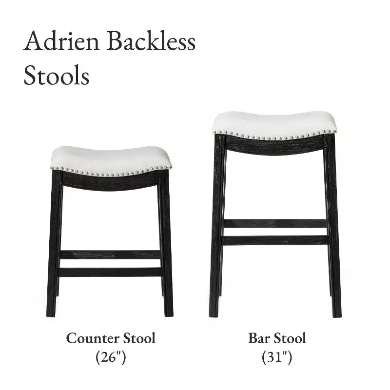 Backless Saddle Counter Stool with Fabric Upholstery 26