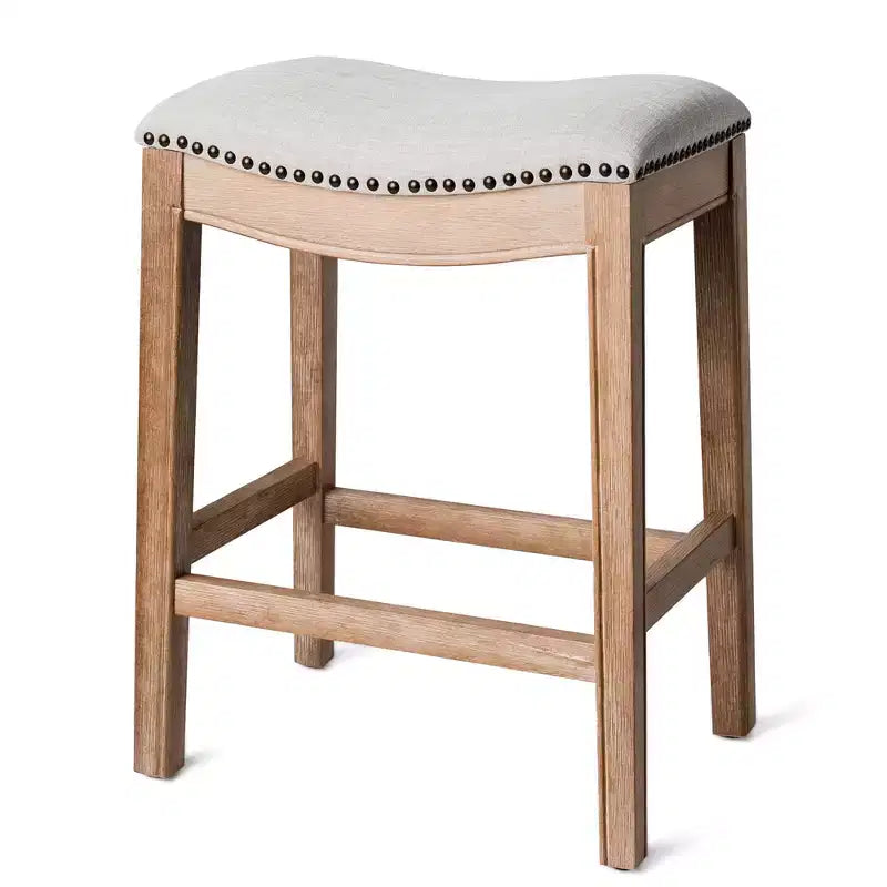 Backless Saddle Counter Stool with Fabric Upholstery 26