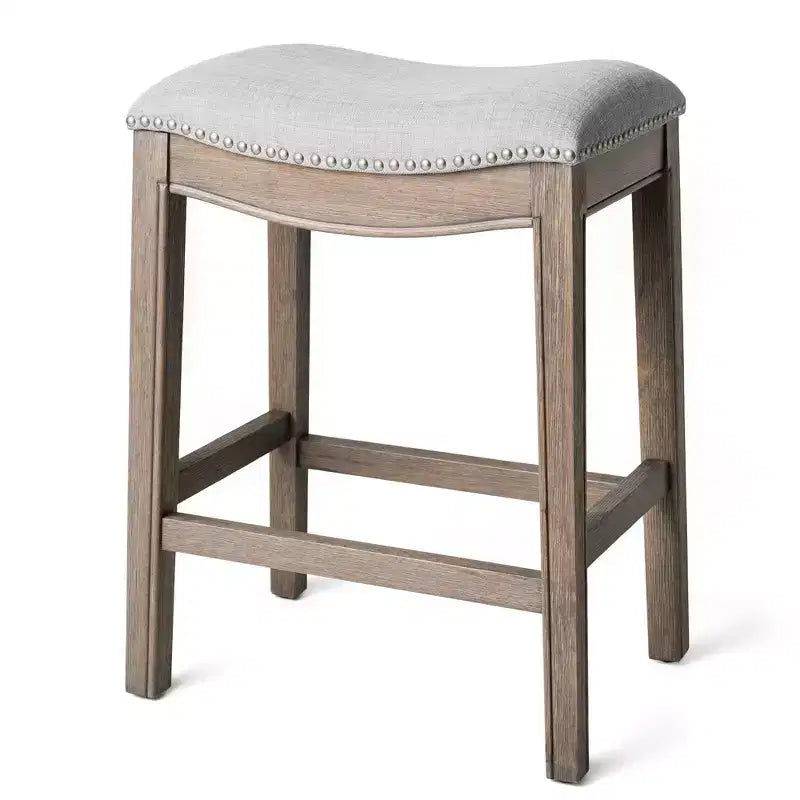 Backless Saddle Counter Stool with Fabric Upholstery 26