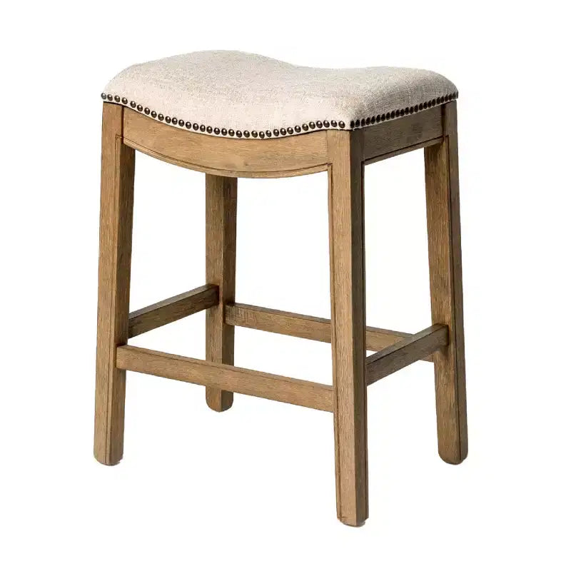 Backless Saddle Counter Stool with Fabric Upholstery 26