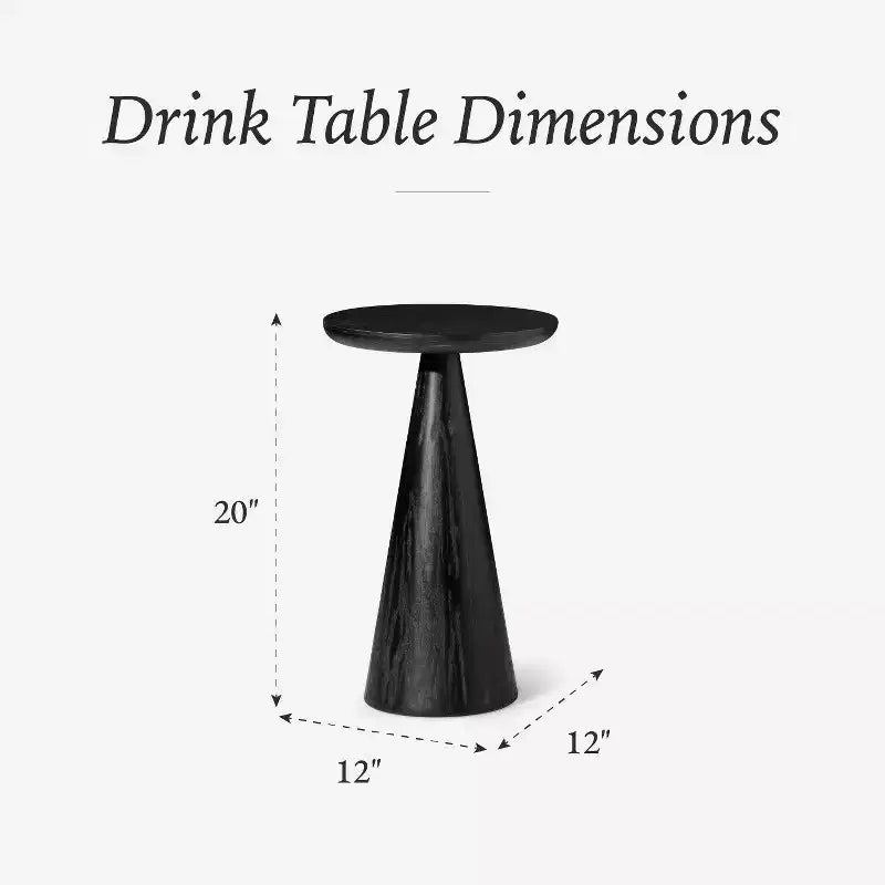 Rustic Wooden Round Drink Table 12x20