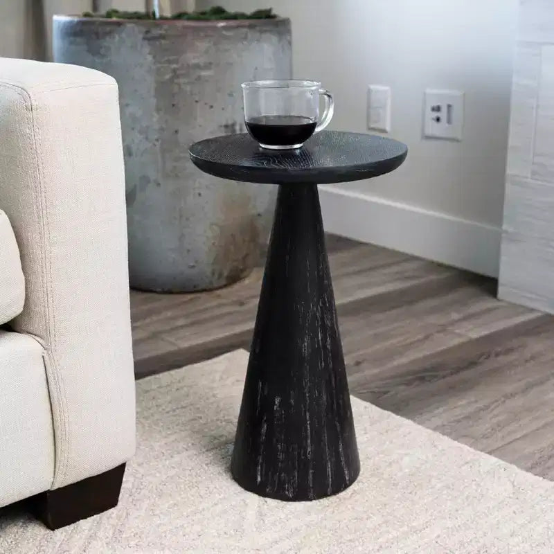 Rustic Wooden Round Drink Table 12x20