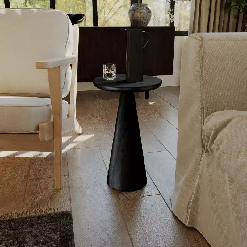 Rustic Wooden Round Drink Table 12x20