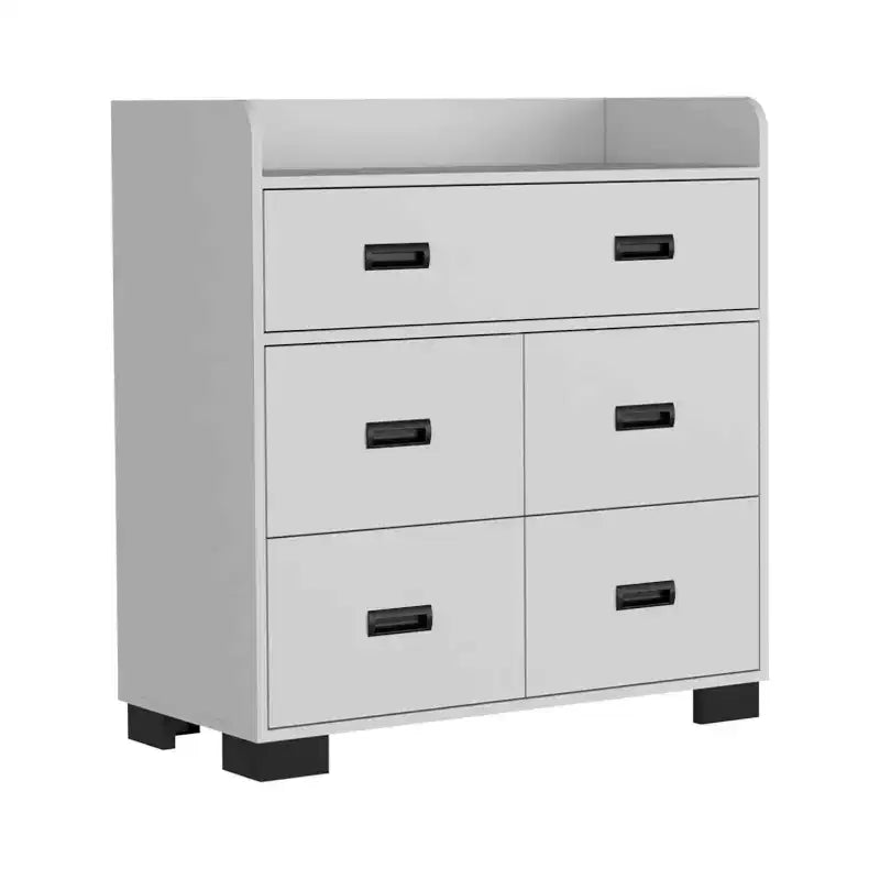 4-Drawer Dresser with One Double Drawer,Modern Chest of Drawers with Large Storage Space&Metal Rails,Superior Top