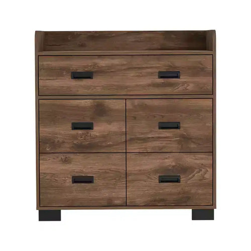 4-Drawer Dresser with One Double Drawer,Modern Chest of Drawers with Large Storage Space&Metal Rails,Superior Top