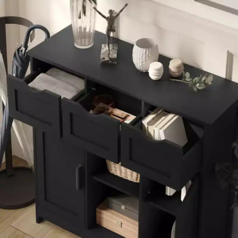 Meubles de rangement, meuble bas en bois avec tiroirs et étagères, meuble d'appoint pour salon, chambre, salle de bain, mobilier, décoration intérieure