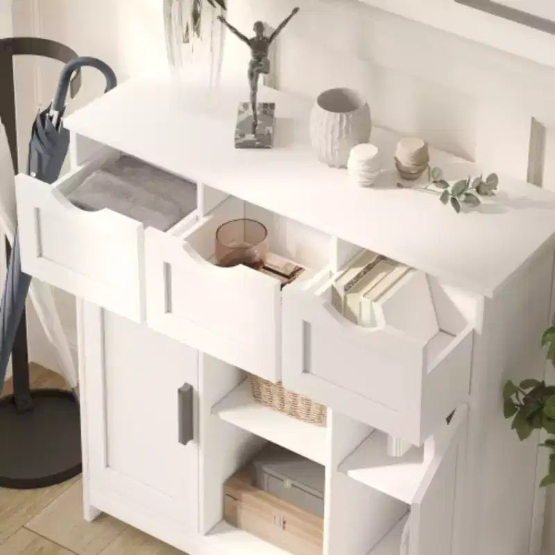 Meubles de rangement, meuble bas en bois avec tiroirs et étagères, meuble d'appoint pour salon, chambre, salle de bain, mobilier, décoration intérieure