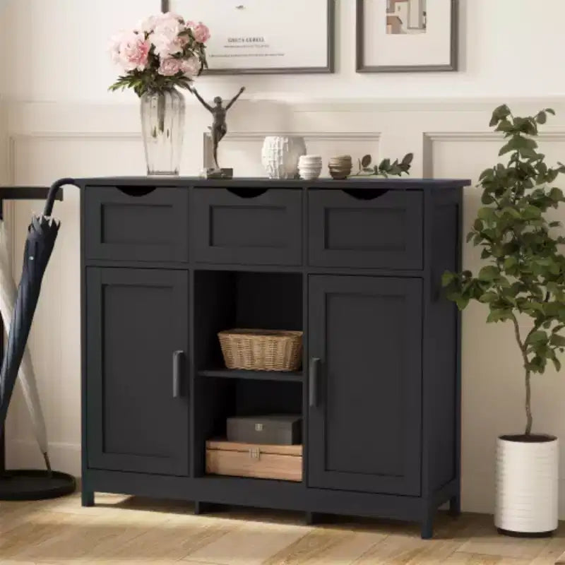 Meubles de rangement, meuble bas en bois avec tiroirs et étagères, meuble d'appoint pour salon, chambre, salle de bain, mobilier, décoration intérieure