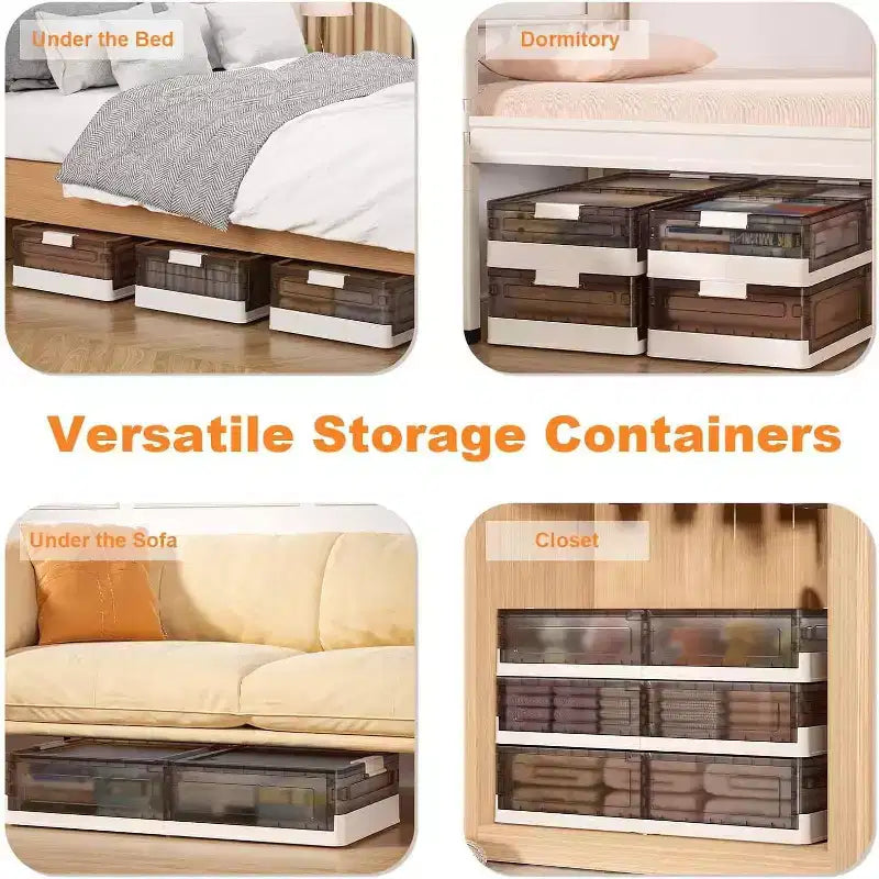 Under Bed Storage Containers with Wheels, Stackable Storage Bins with Lids, Pull-Out Organizer for Bedroom, Dorm, Closet, 2 Pack