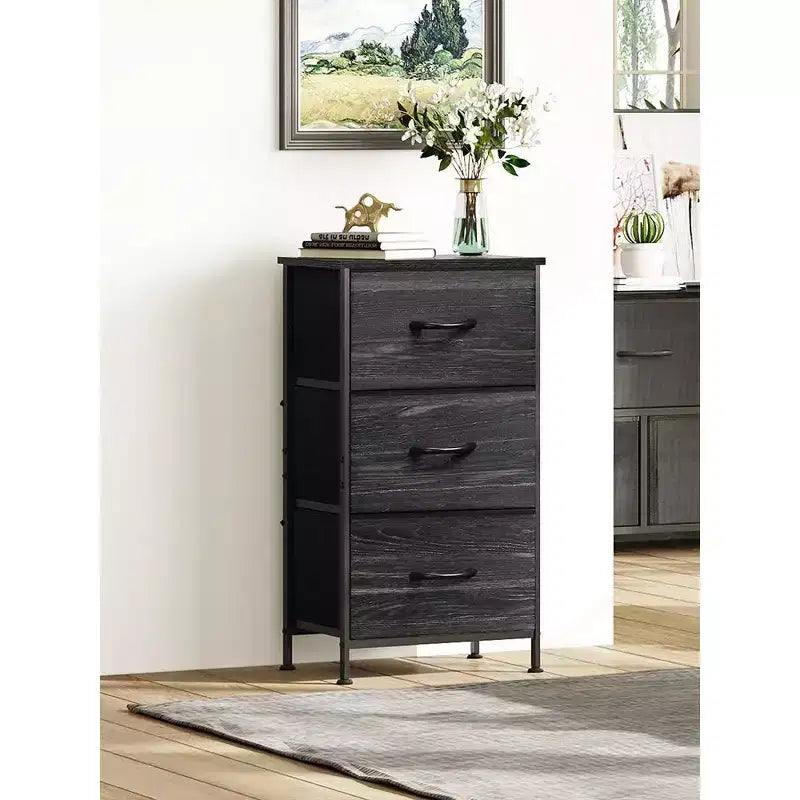 Table de chevet avec 3 tiroirs, commode de rangement en tissu pour chambre à coucher, couloir, entrée, placards