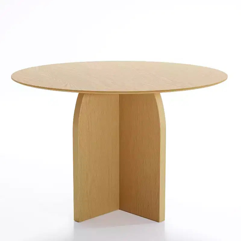 45 x45 Solid Wood Round Dining Table with Natural Finish and Elegant Arched Legs for Modern Dining Rooms & Kitchens