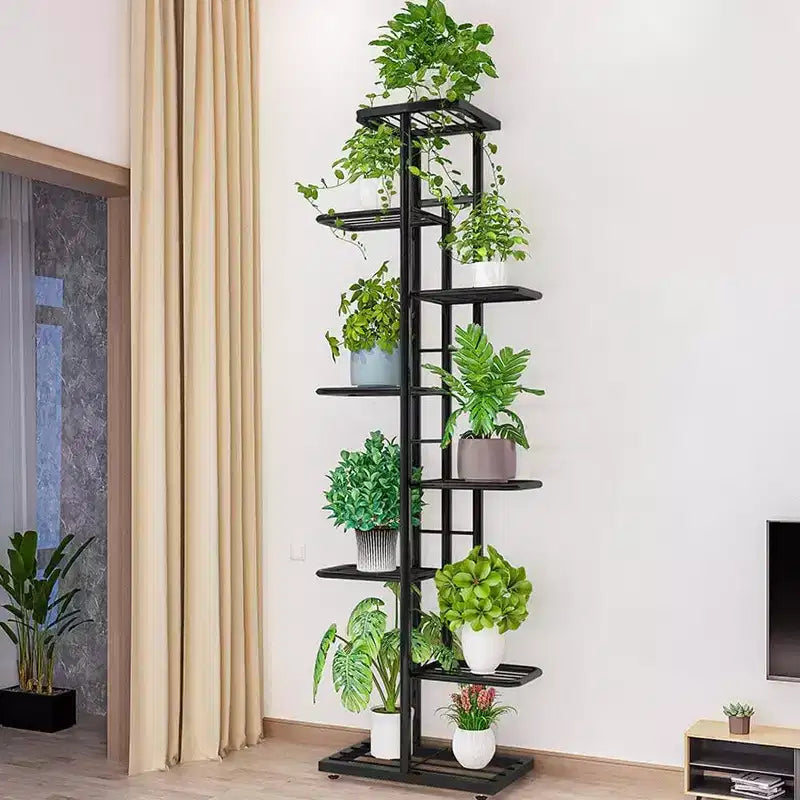 8 Tier Plant Stand Indoor, Tiered Plant Stand, Metal Plant Shelf for Patio Gardens Bedroom Corner Iiving Room Balcony