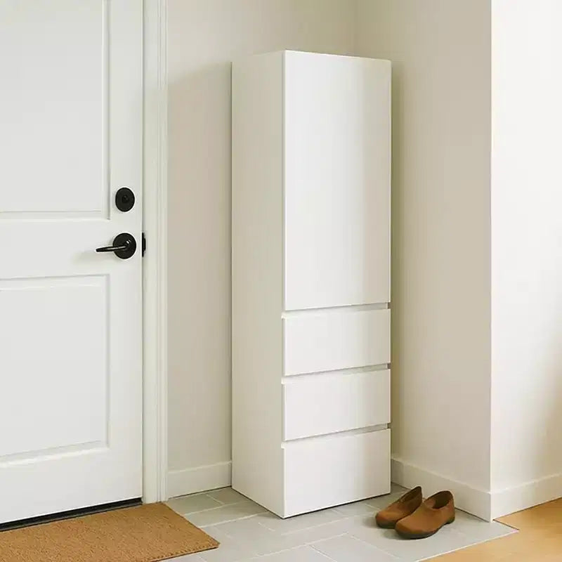 Elise Slim Modular Wood Closet Cabinet with Drawers in White