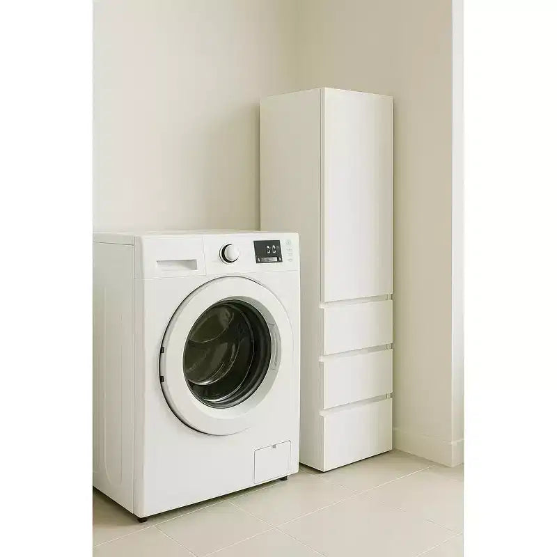 Elise Slim Modular Wood Closet Cabinet with Drawers in White