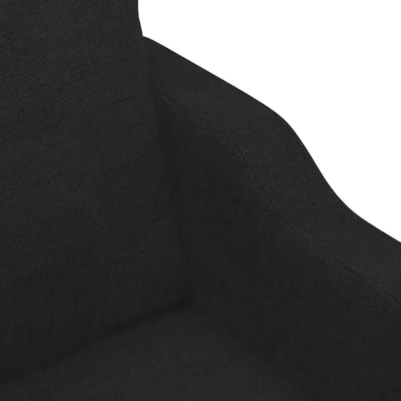 Modern 2-Seater Sofa - Black Fabric and Metal Frame with Thick Padding for Living Room, Lounge, Patio Seating