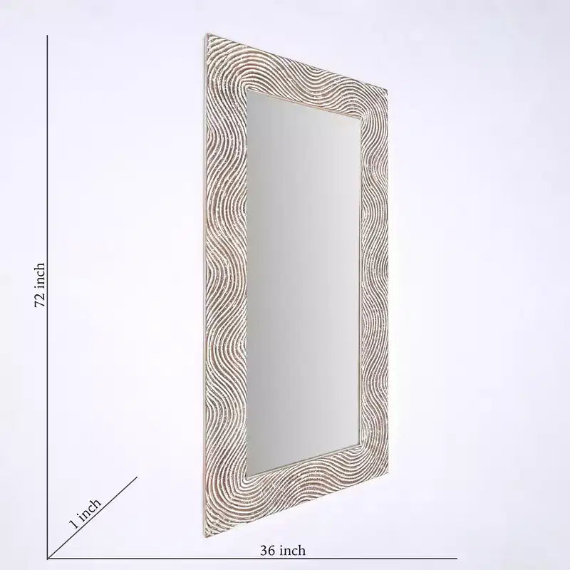 Retro 72 Solid Wood Handcarved Rectangle Full Length Mirror