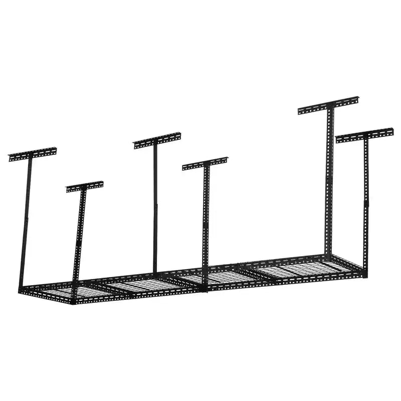 Étagère de Rangement de Garage Suspendue, Capacité Élevée en Acier, Hauteur Réglable 56-102 cm, Gain de Place pour Grenier Sous-sol Abri de Jardin (4/6 Poteaux)