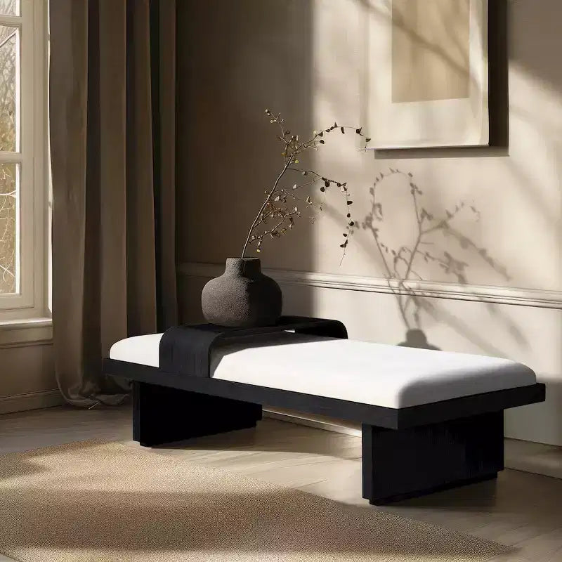 Chenille Fabric Bench