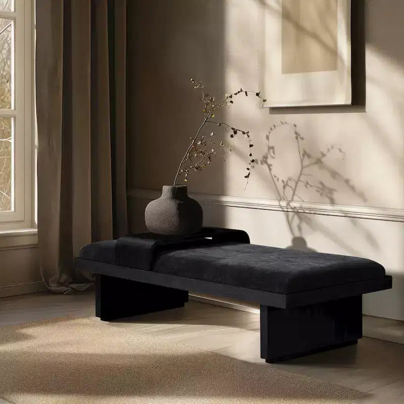 Chenille Fabric Bench