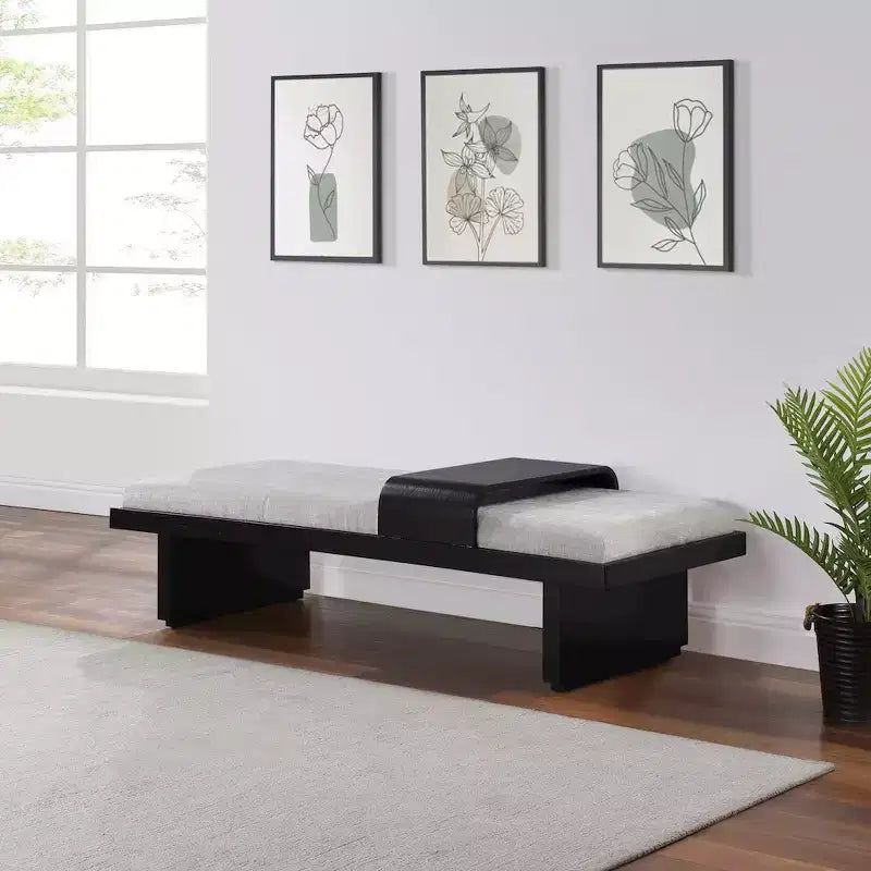 Chenille Fabric Bench