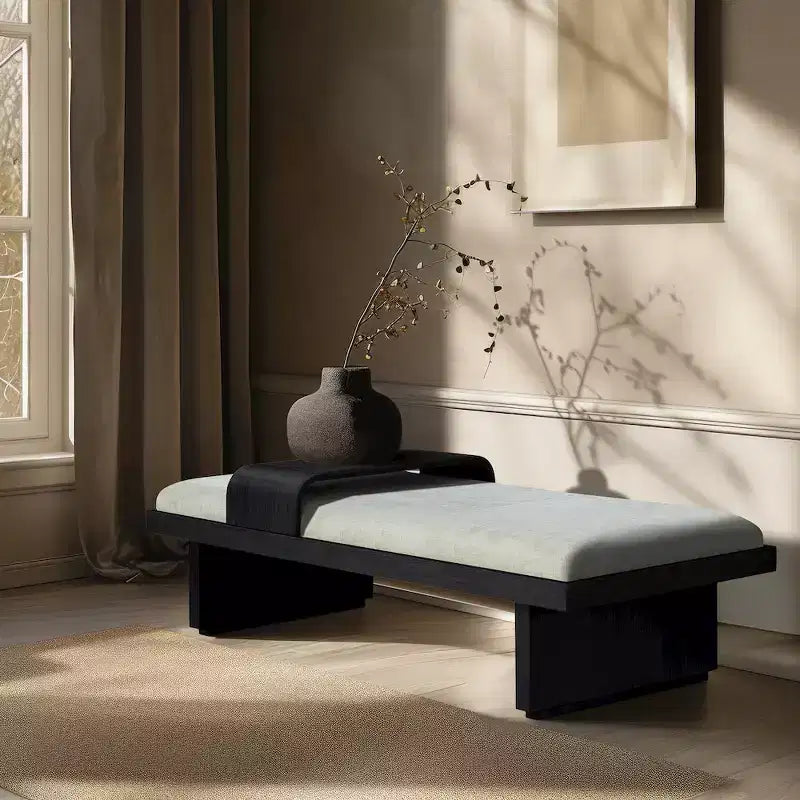 Chenille Fabric Bench