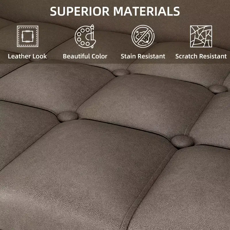 67''W 3 Seater Sofa Couch with Storage Under Seat Cushion, Mid-Century Modern Couch with Comfortable Armrest & with 5 Pillows